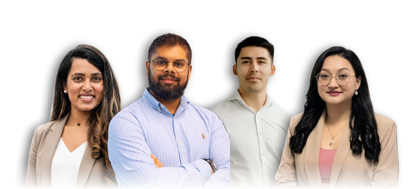 The Unique Education & Migration team: Komal Khambhayta, Krishneel Ram, Hayder Shkara and Romina Maharjan